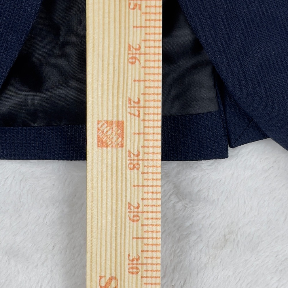 Zara Blazer Jacket Men's 38 Navy Textured Lined Single Breasted Notch Lapel - Picture 6 of 7